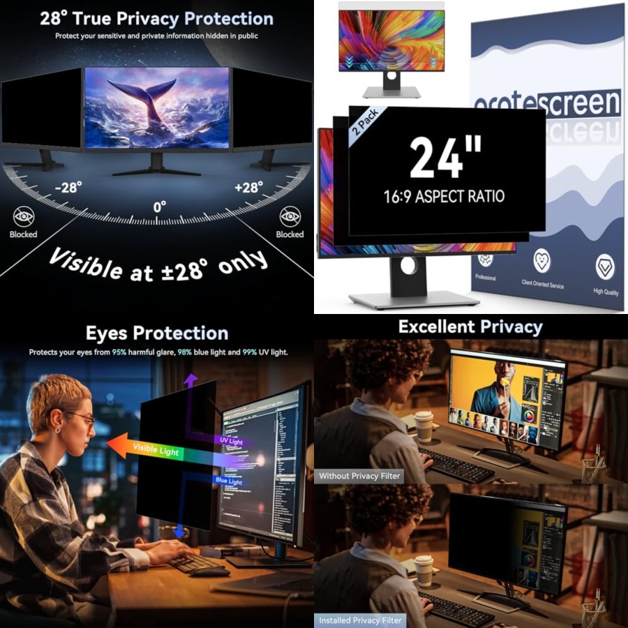 [2-Pack] 24 Inch Computer Priv - Privacy Filter 2Pack บทวิจารณ์และราคา