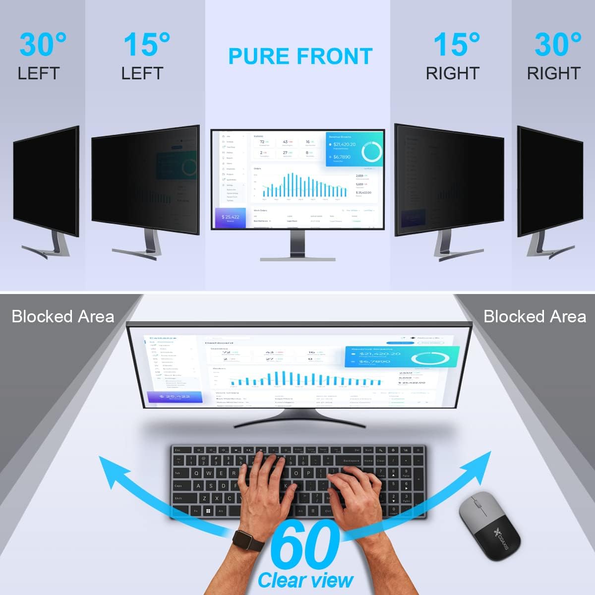 2 Pack 24 Inch Computer Privac - Privacy Filter 2Pack บทวิจารณ์และราคา