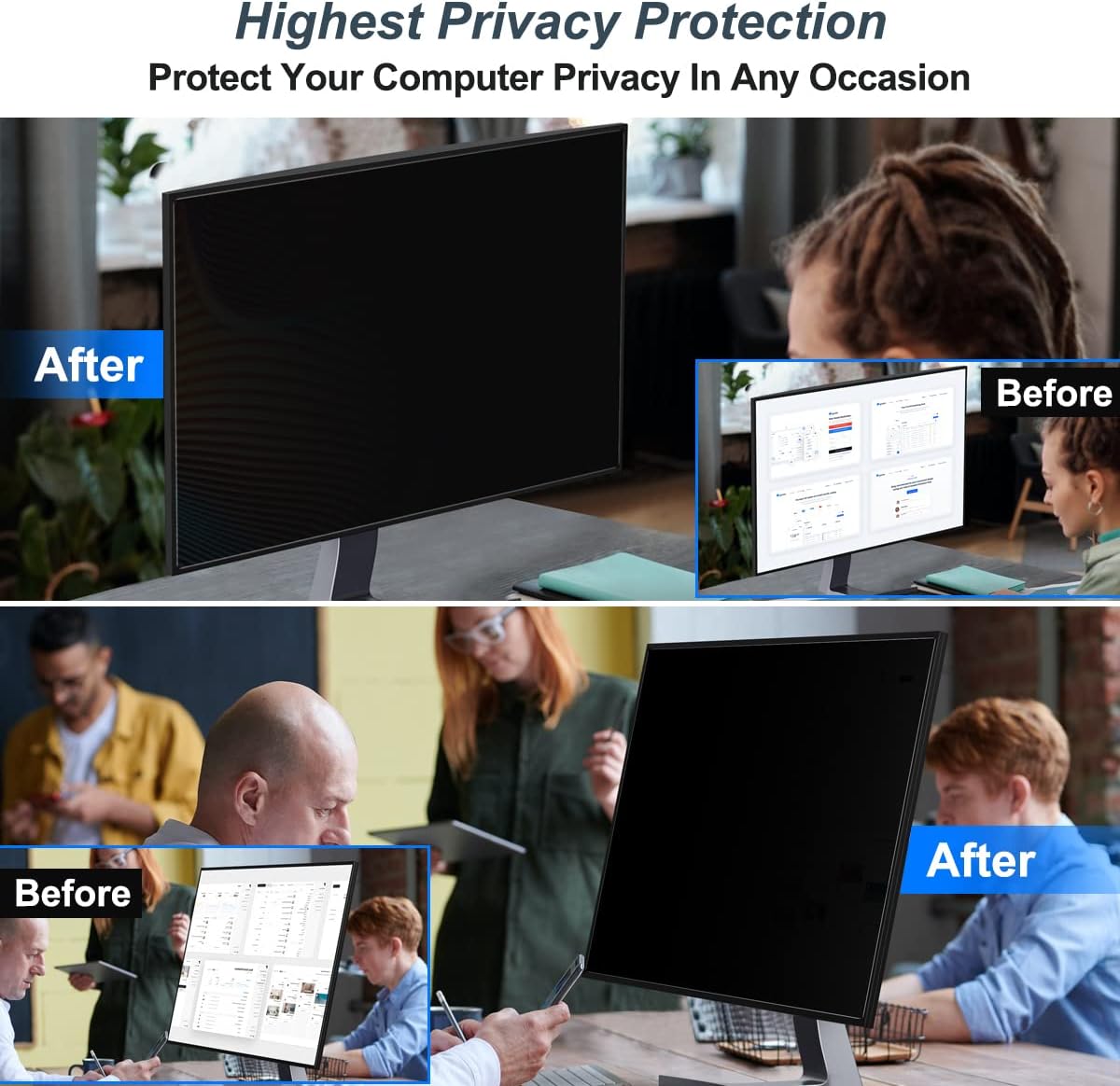 2 Pack 24 Inch Computer Privac - Privacy Filter 2Pack บทวิจารณ์และราคา