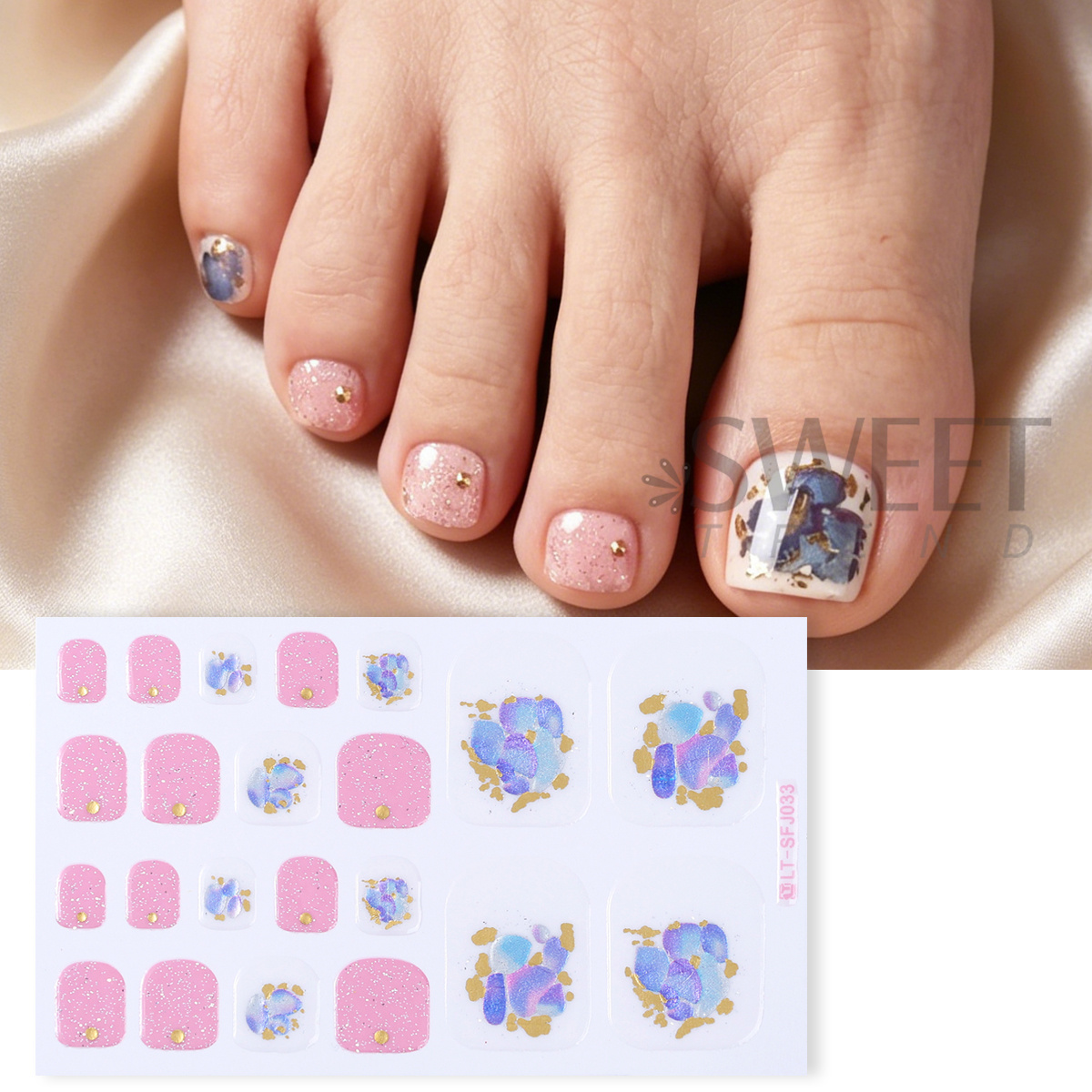 5pcs Elegant Rhinestone Design - Full Cover Adhesive บทวิจารณ์และราคา