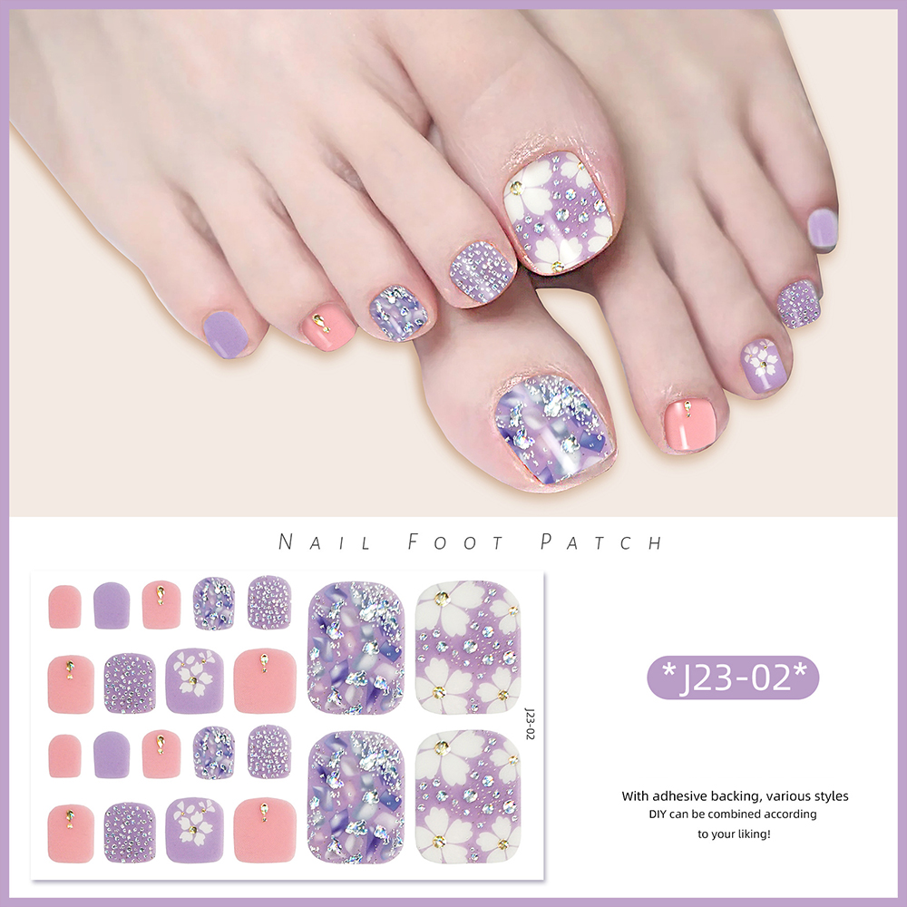 22tips/Sheet Toe Nail Stickers - Full Cover Adhesive บทวิจารณ์และราคา