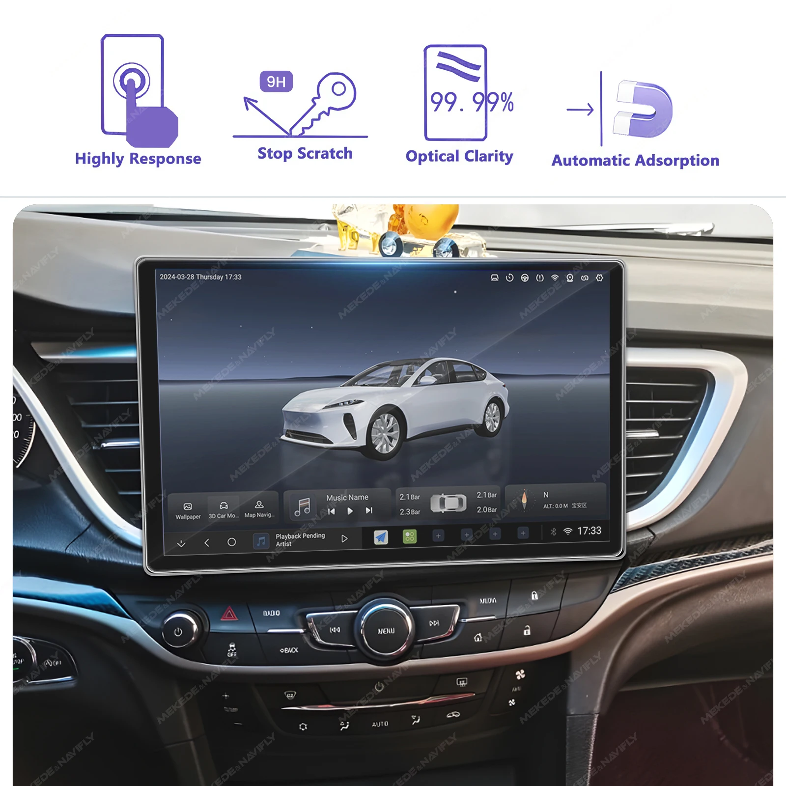 For 11.5 13 Inch Radio Tempere - Glass Protector Auto บทวิจารณ์และราคา