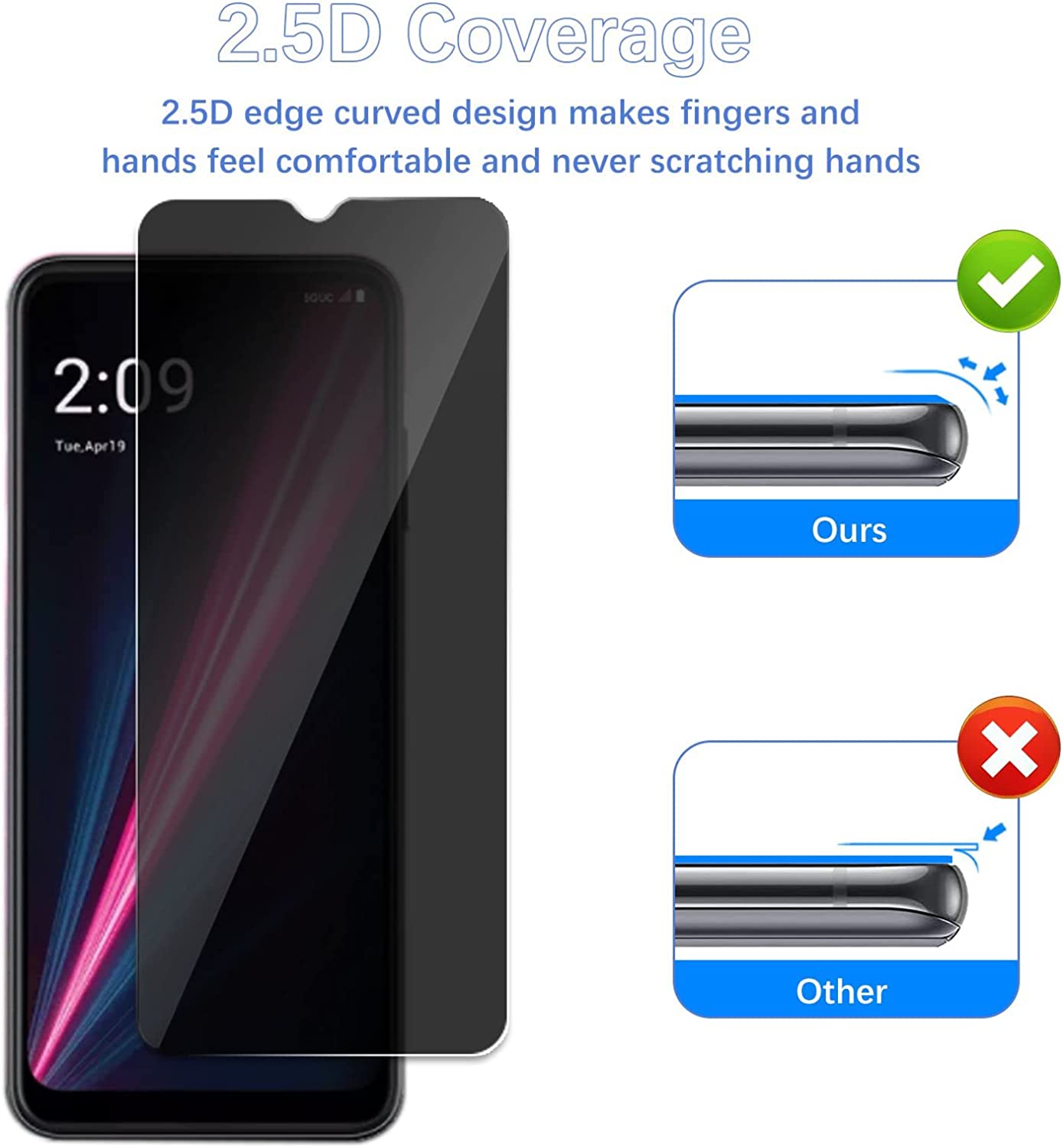 [2 Pack]Fit TCL 40 SE Privacy  - Privacy Filter 2Pack บทวิจารณ์และราคา