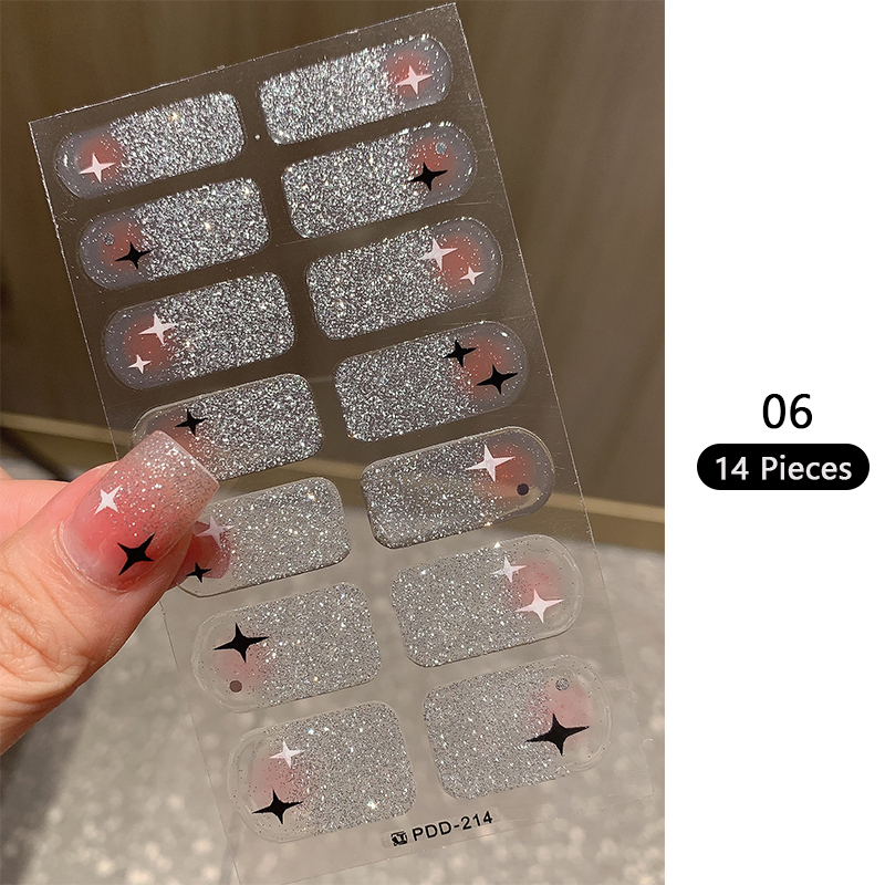 Baking-free Pink Nail Stickers - Full Cover Adhesive บทวิจารณ์และราคา