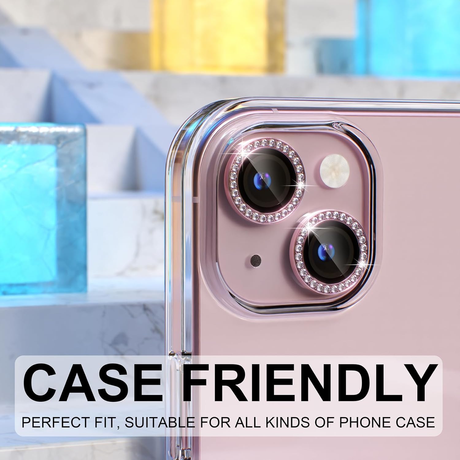 1PC Pink Glitter Diamond Camer - Tempered Glass Screen 9H บทวิจารณ์และราคา
