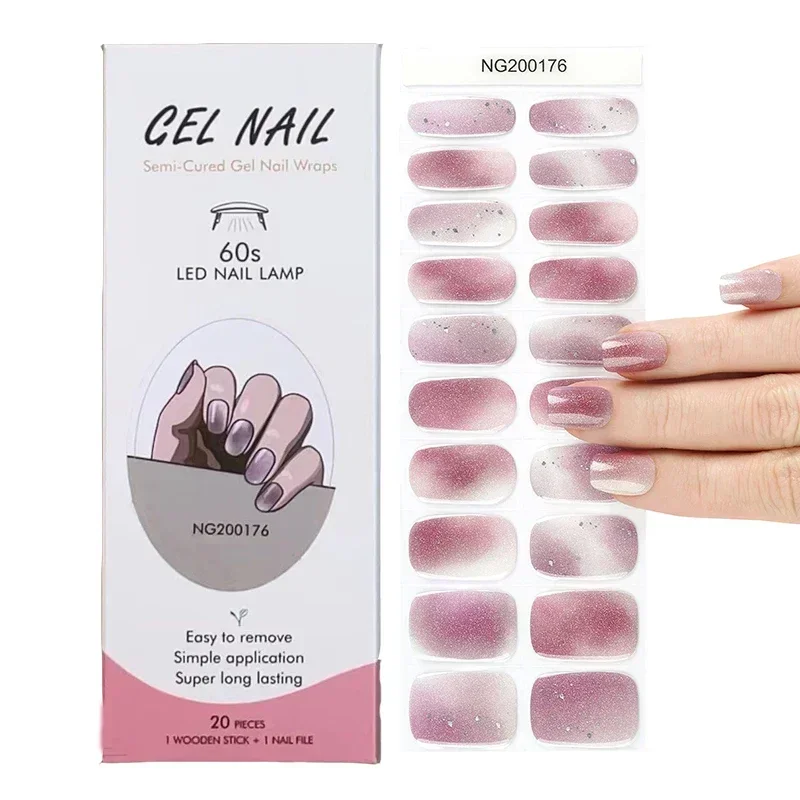 Semi-Cured Gel Nail Strips Pat - Full Cover Adhesive บทวิจารณ์และราคา