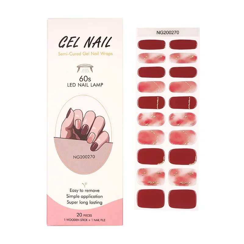 Semi-Cured Gel Nail Strips Pat - Full Cover Adhesive บทวิจารณ์และราคา