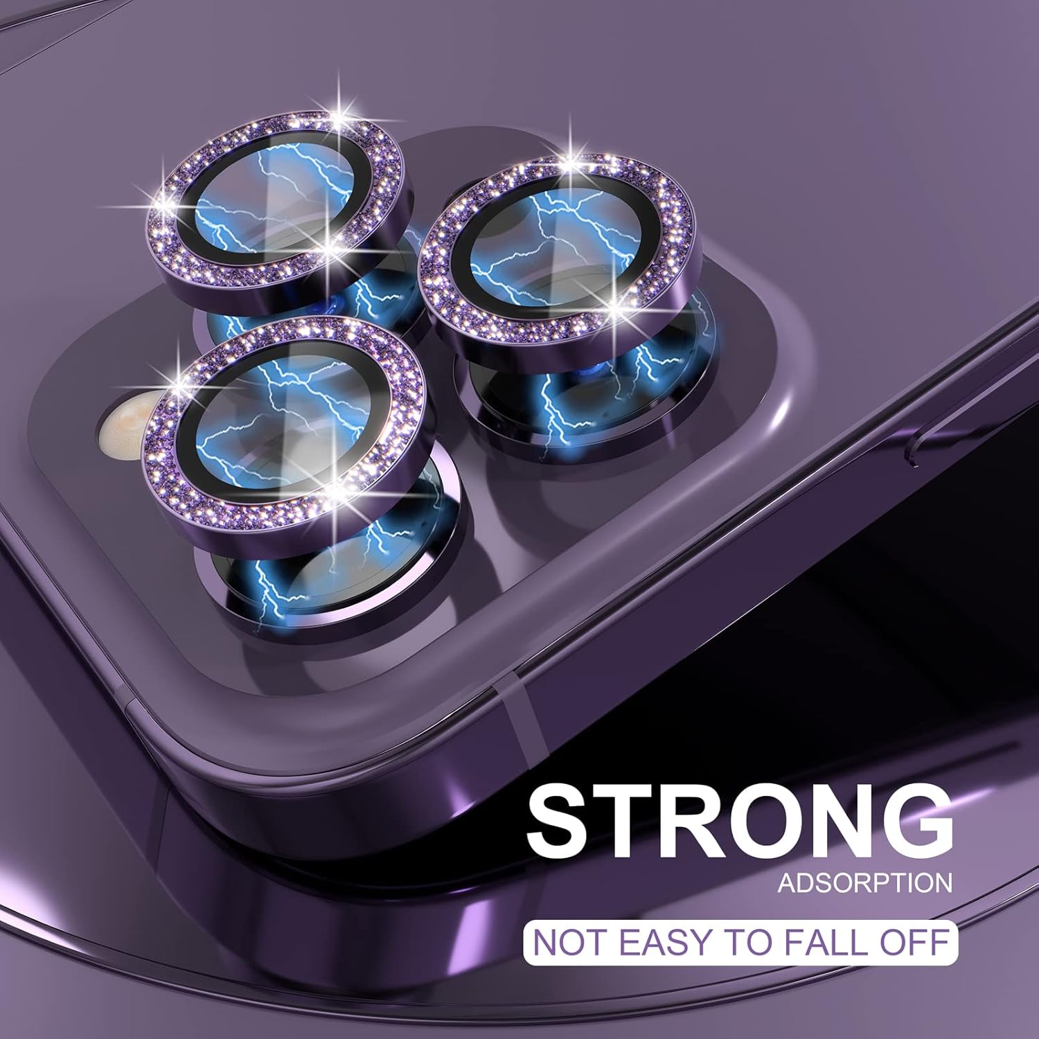 1Set Bling Glitter Purple Came - Tempered Glass Screen 9H บทวิจารณ์และราคา