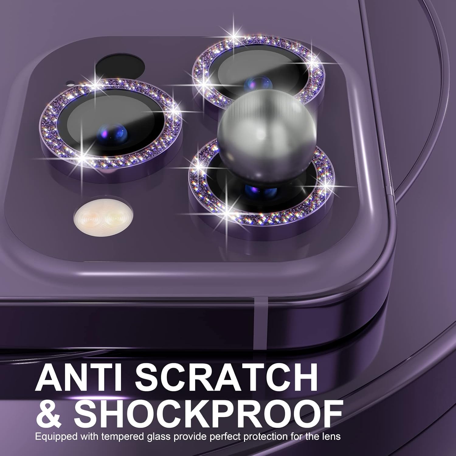 1Set Bling Glitter Purple Came - Tempered Glass Screen 9H บทวิจารณ์และราคา